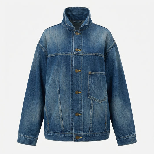 Kurtka jeansowa oversize – niebieska – dżins bawełniany – unisex